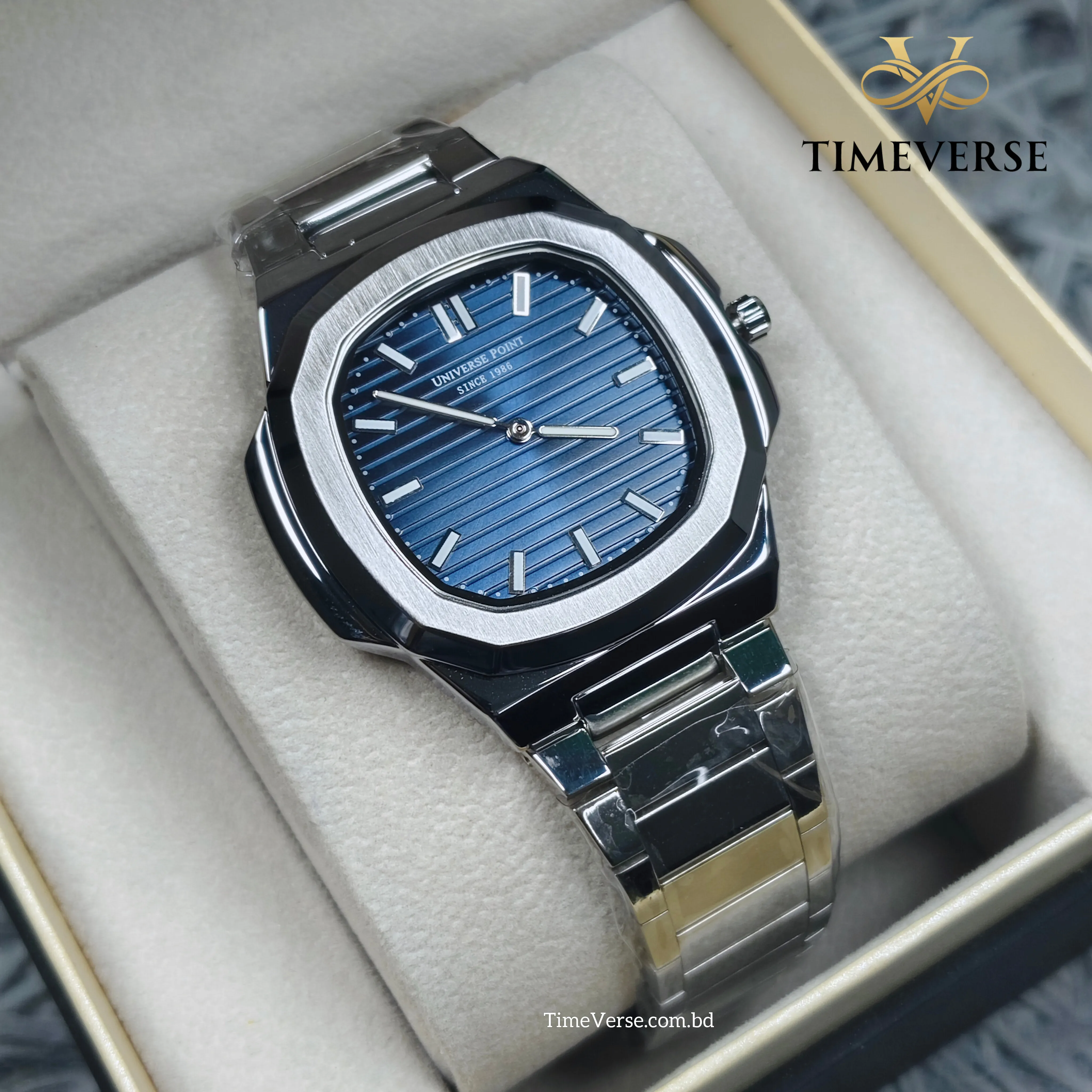 Universe Point 2507 Men's Watch - Silver Blue