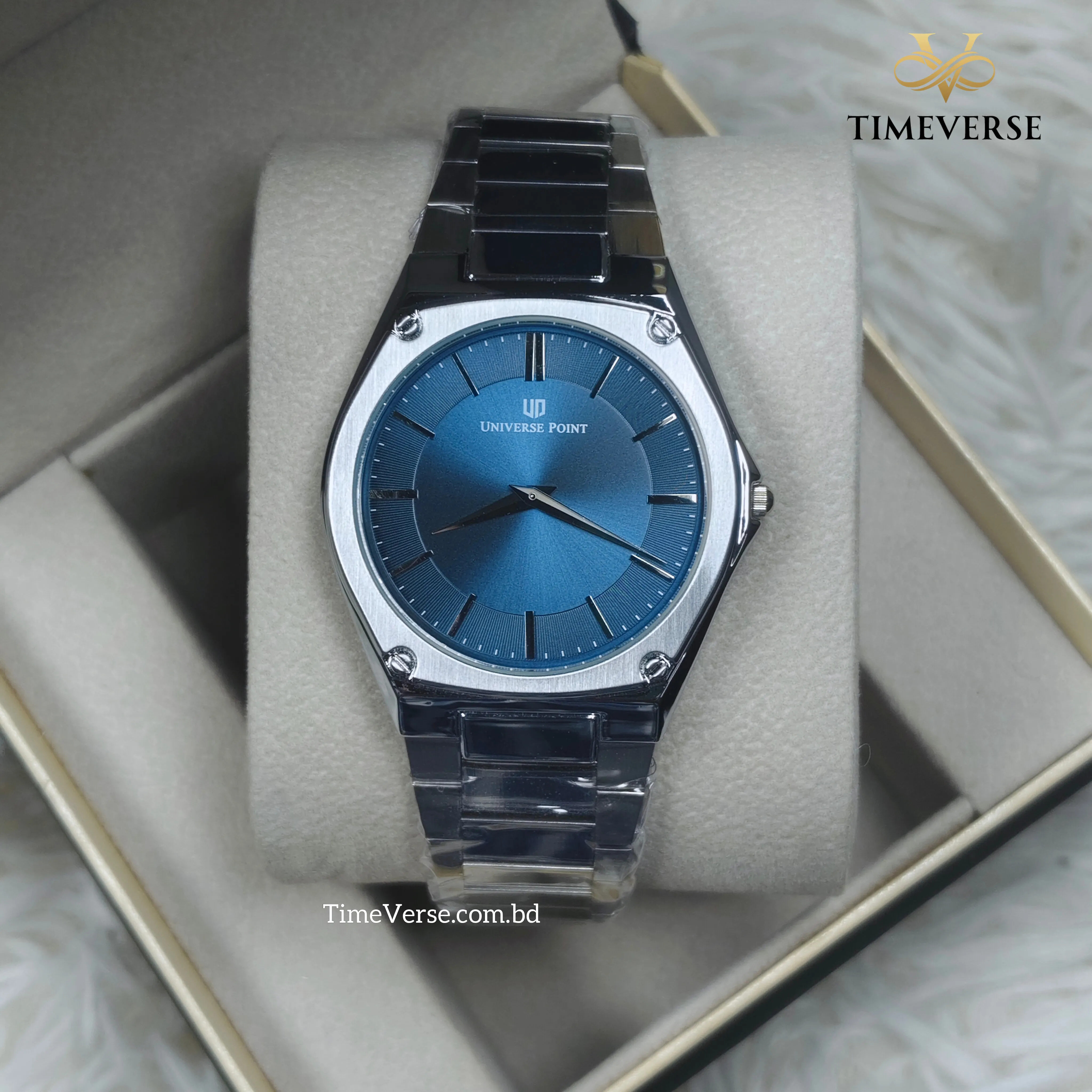 Universe Point 091 Men's Watch - Silver Blue 