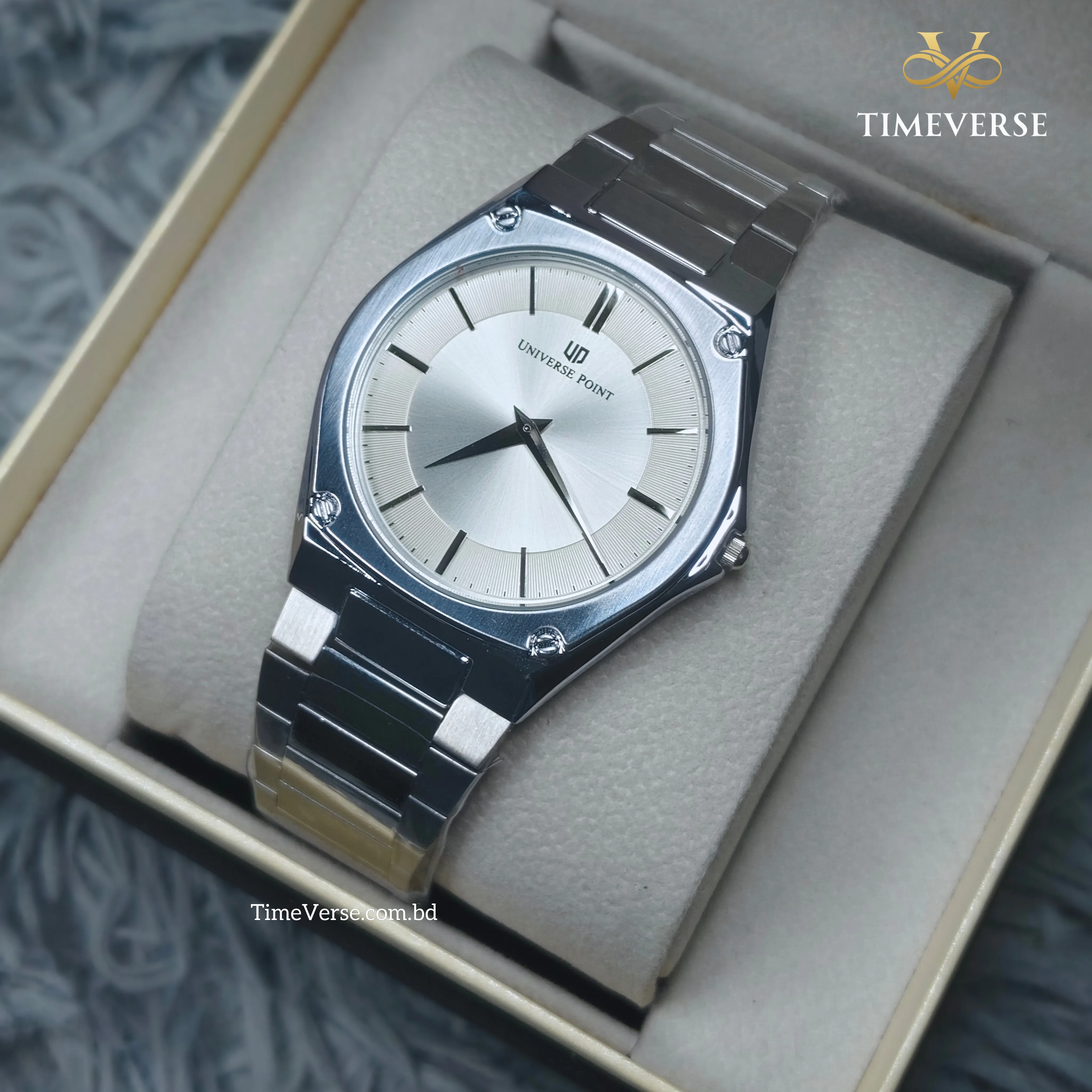 Universe Point 091 Men's Watch - Silver Cream 