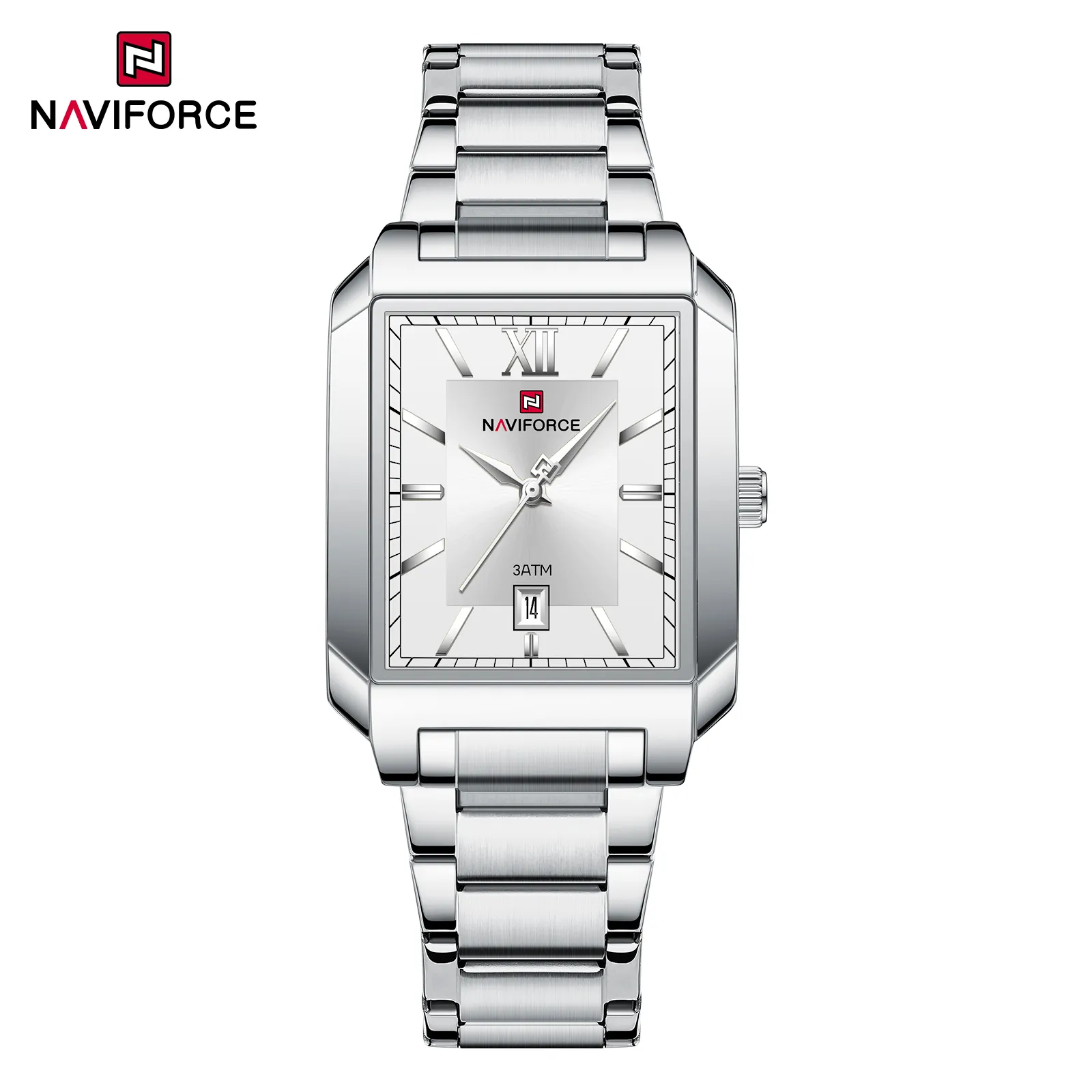 Naviforce 9251 For Men - Silver White