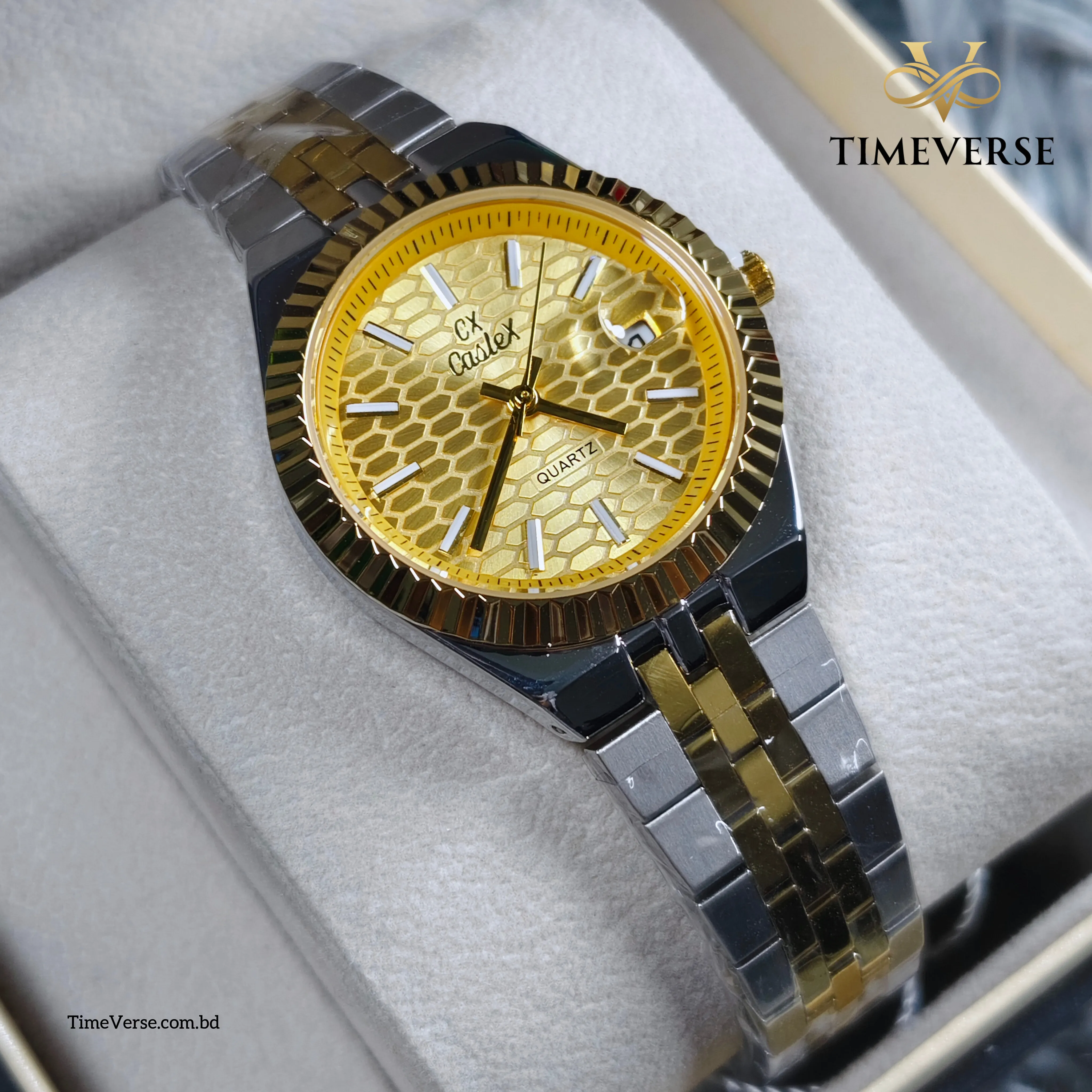 Caslex 062 Ladies Watch - Silver Gold 