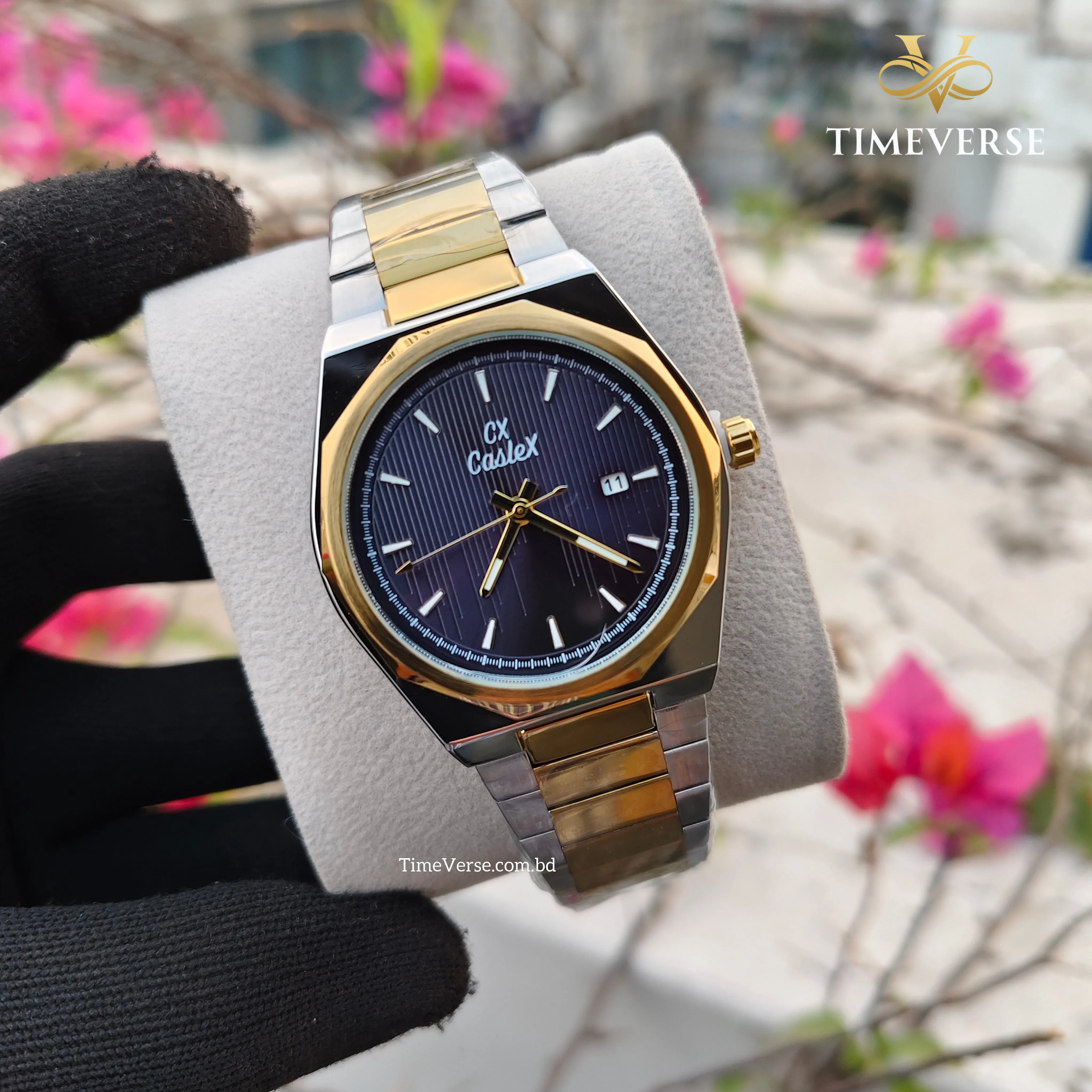 Caslex 079 For Men - Silver Gold Blue