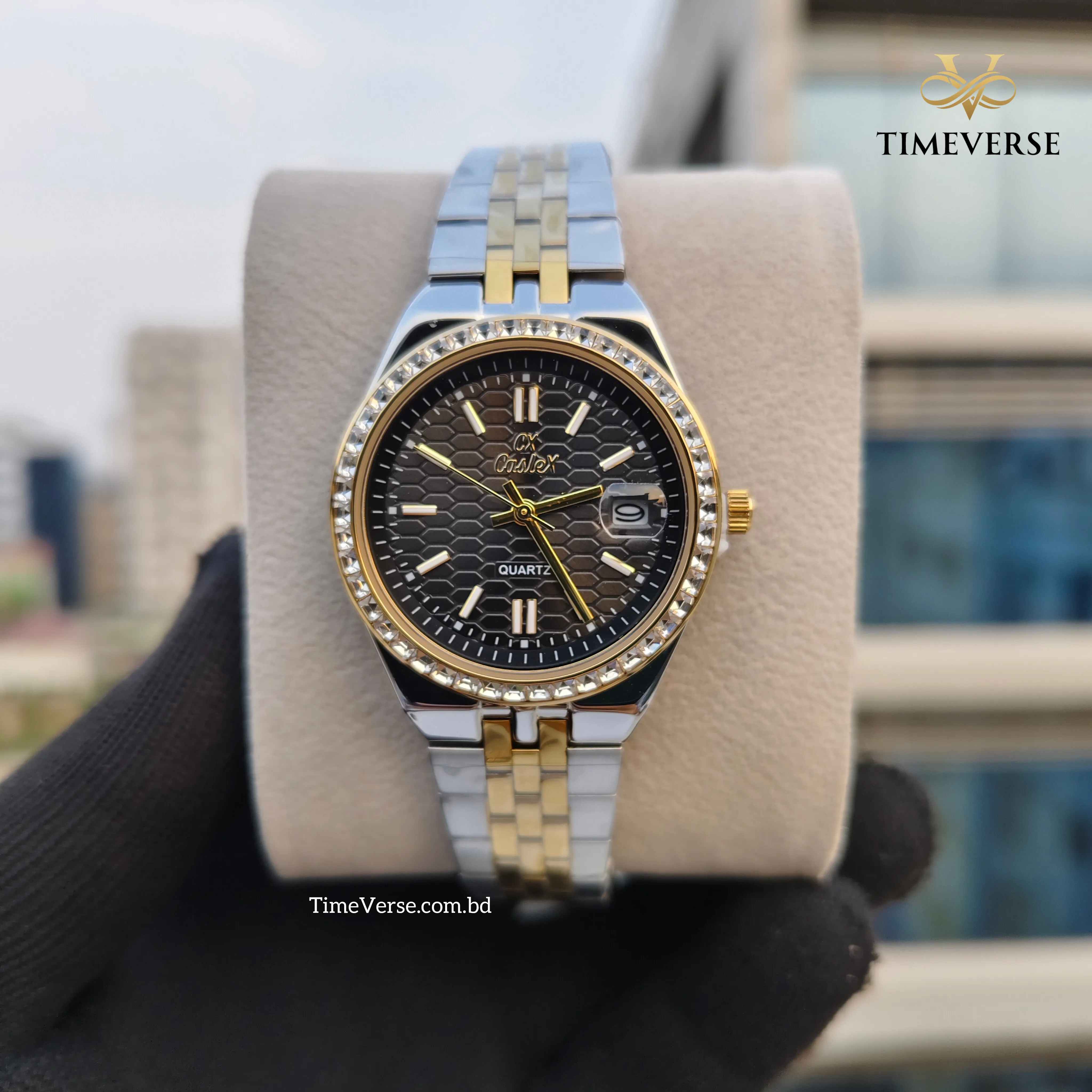 Caslex 061 Ladies Watch - Silver Gold Black