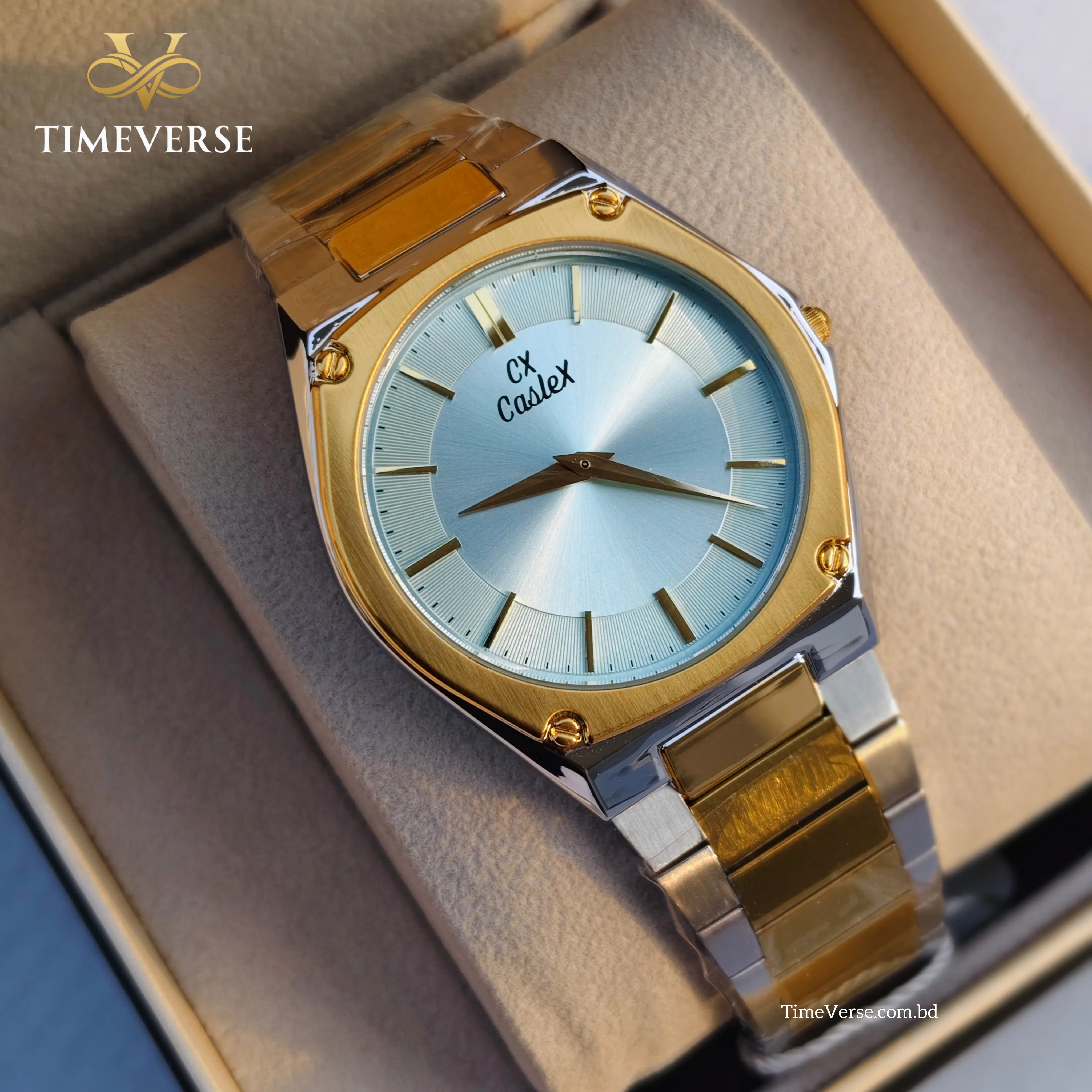 Caslex 091 For Men - Silver Gold Sky