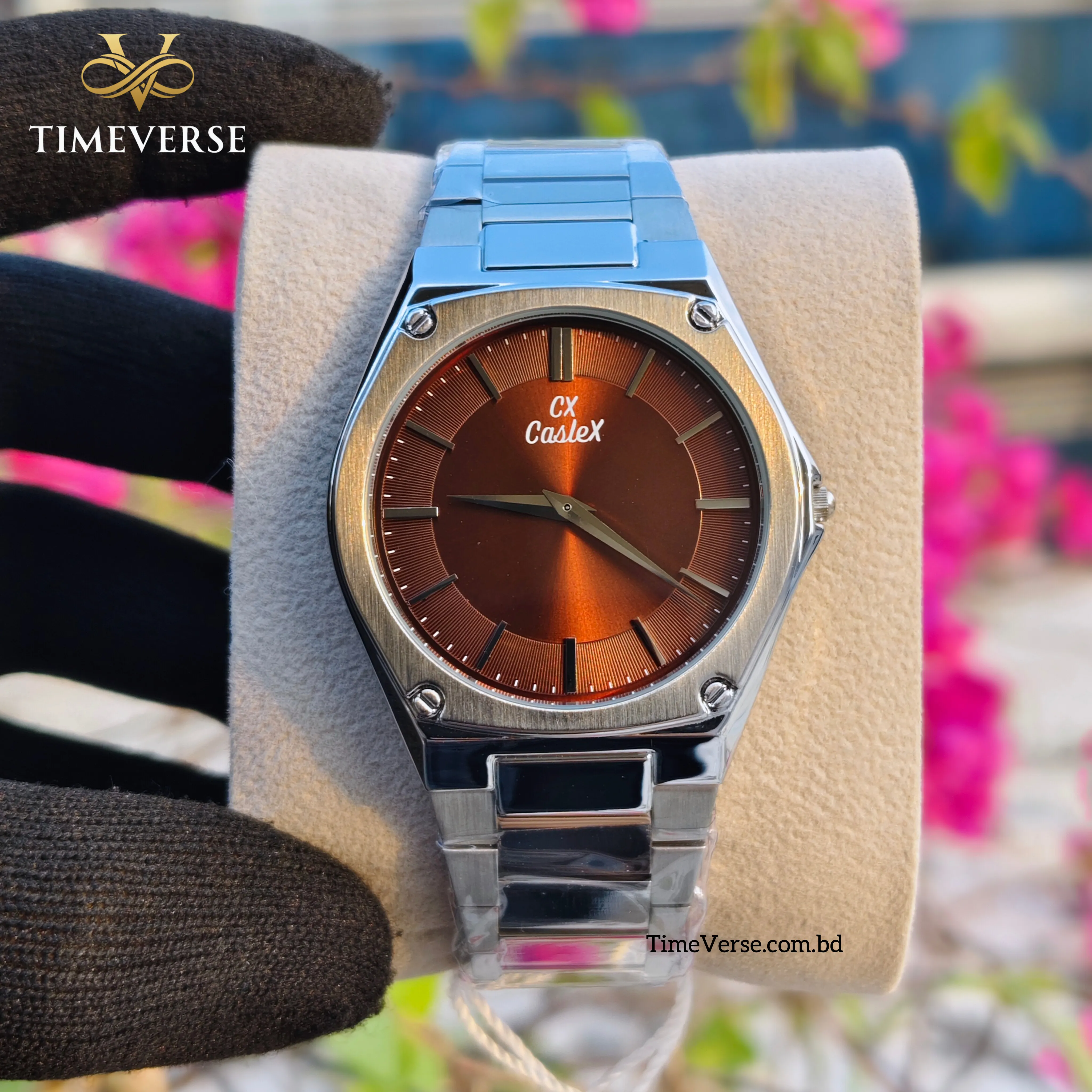 Caslex 091 For Men - Silver Maroon