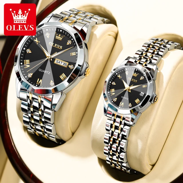 Olevs 9931 Couple - Silver Black Gold
