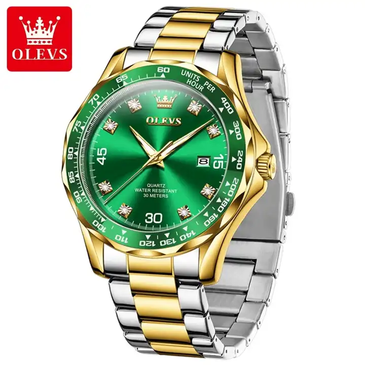 Olevs 9988 CH For Man - Sliver Gold Green