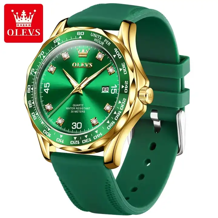 Olevs 9988 Silicone For Man - Green Gold