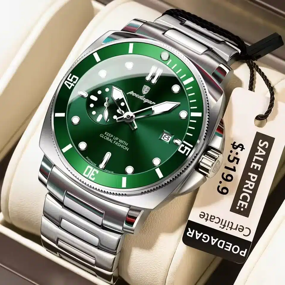Poedagar 873 CH For Men - Silver Green