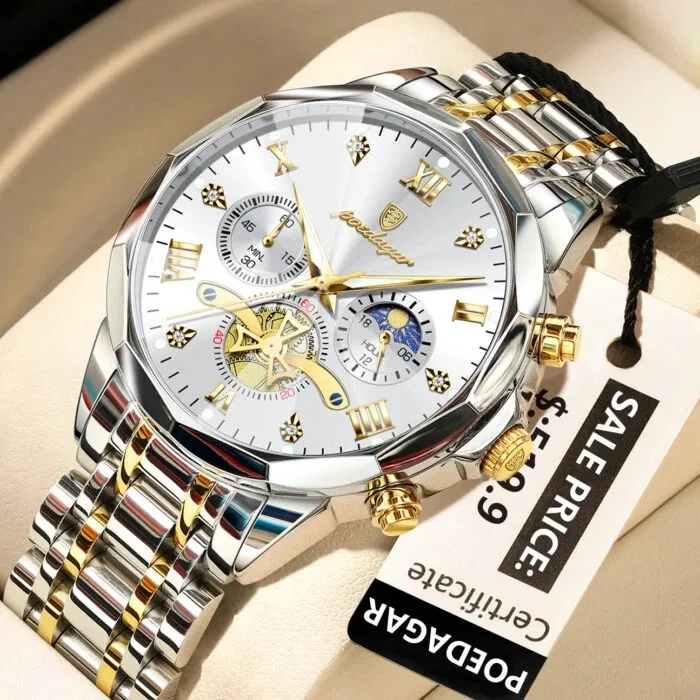 Poedagar 938 For Men - Silver Gold White