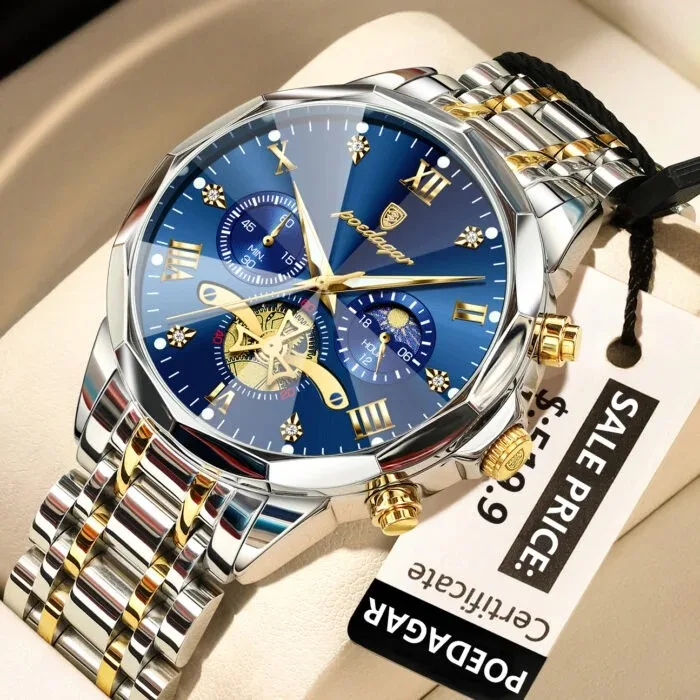 Poedagar 938 For Men - Silver Gold Blue