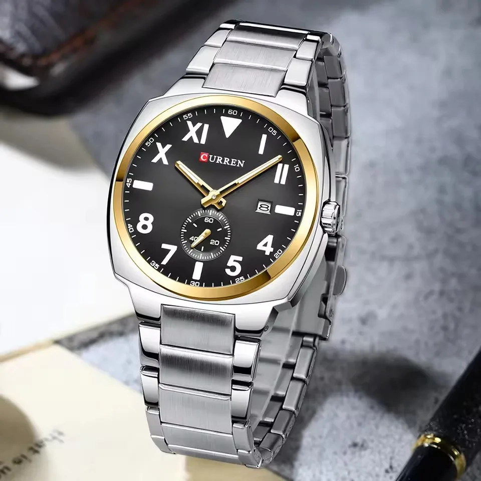 Curren 8472 For Men - Silver Gold Black