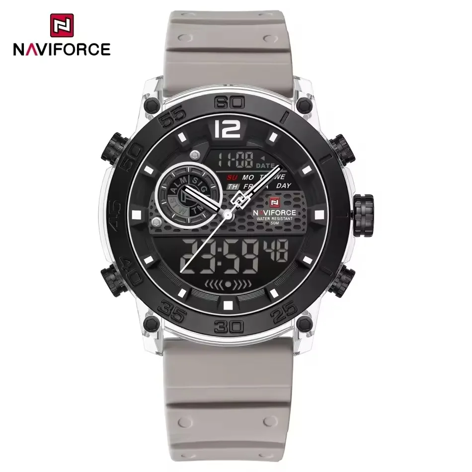 Naviforce 6104 For Men - White Gray