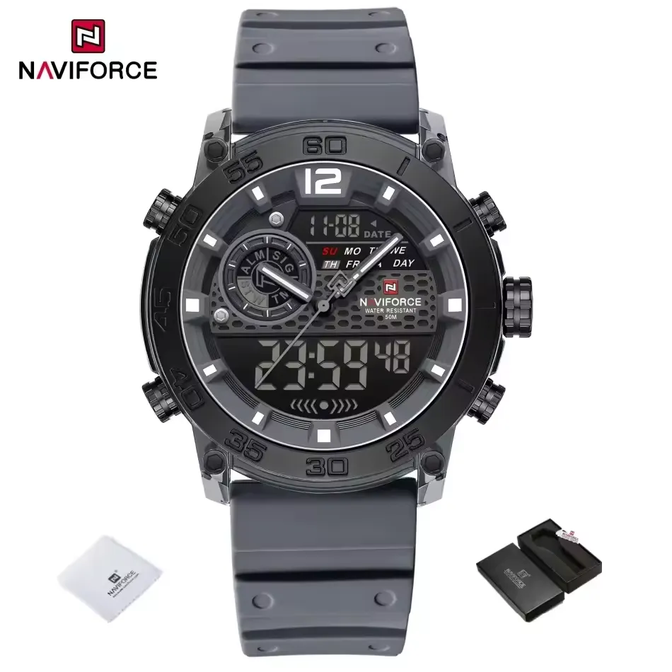 Naviforce 6104 For Men - Gray Black