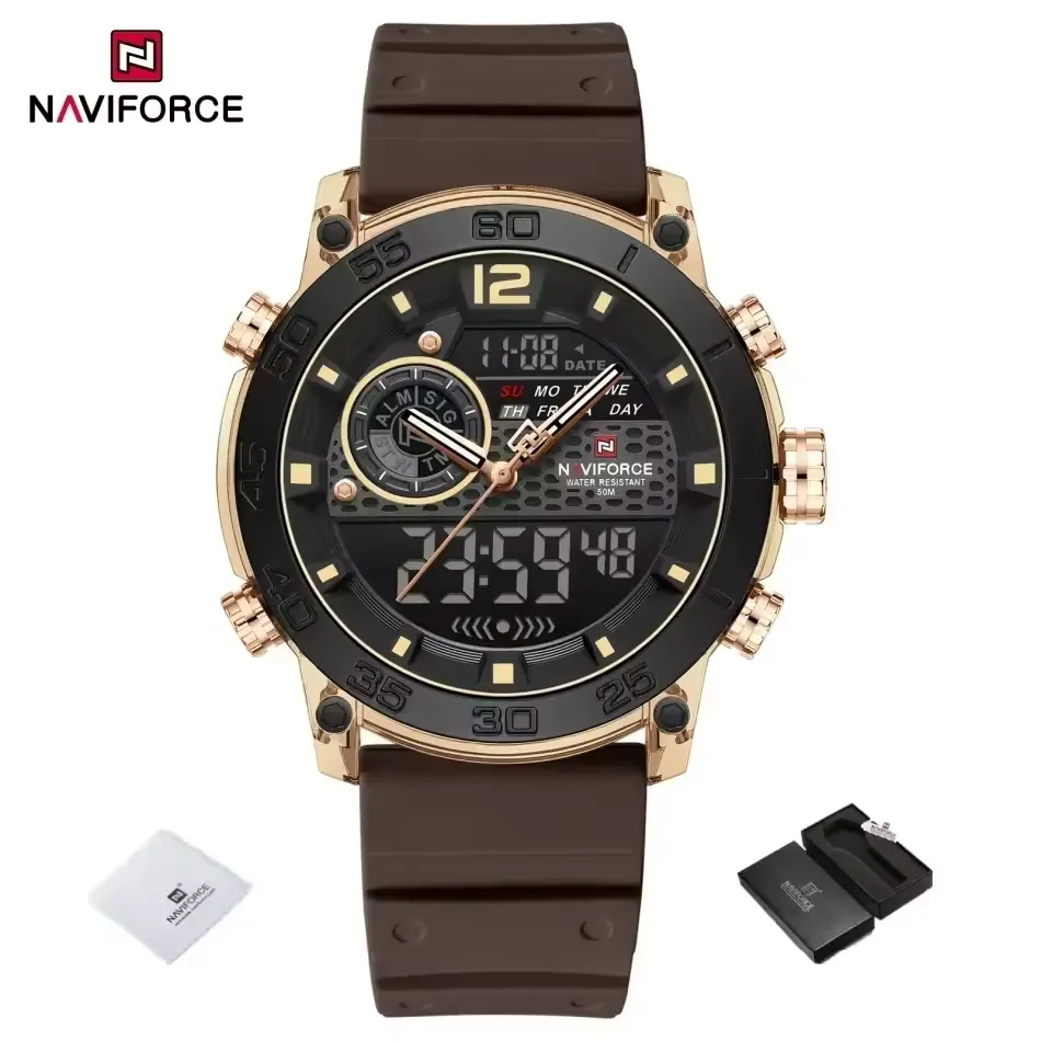 Naviforce 6104 For Men - Rose Gold coffee