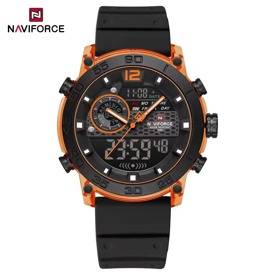 Naviforce 6104 For Men - Black Orange
