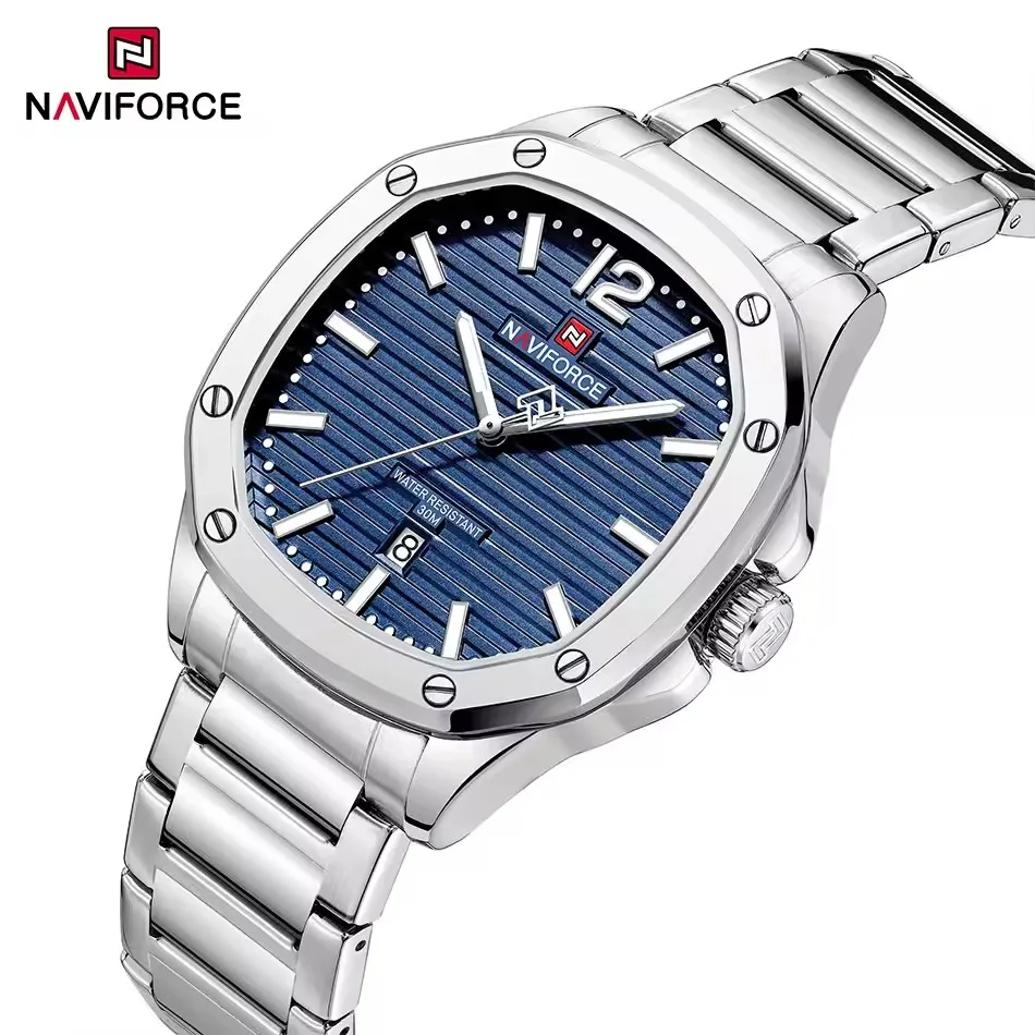 Naviforce 9243 For Men - Silver Blue