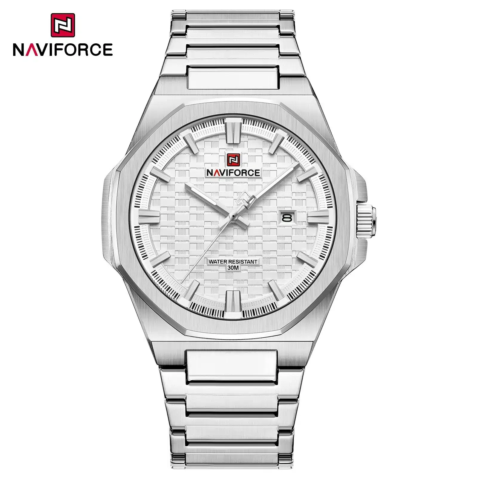 Naviforce 9245 CH – Silver White For Men