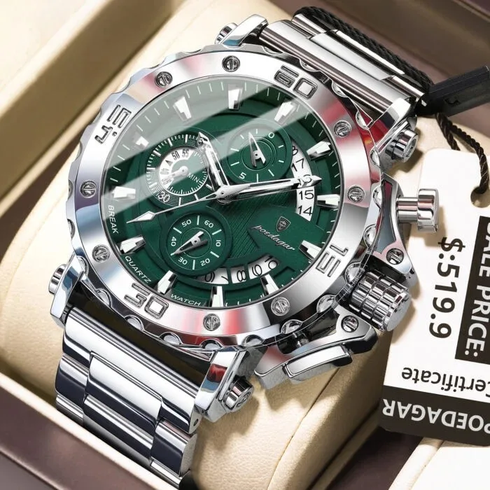 Poedagar 892 CH For Men - Silver Green