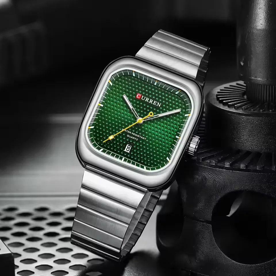 Curren 8460 For Men - Silver Green