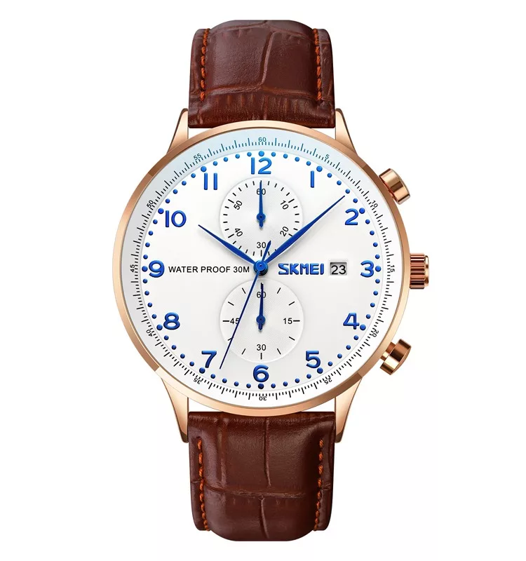 Skmei 9301 L  - Brown White Blue