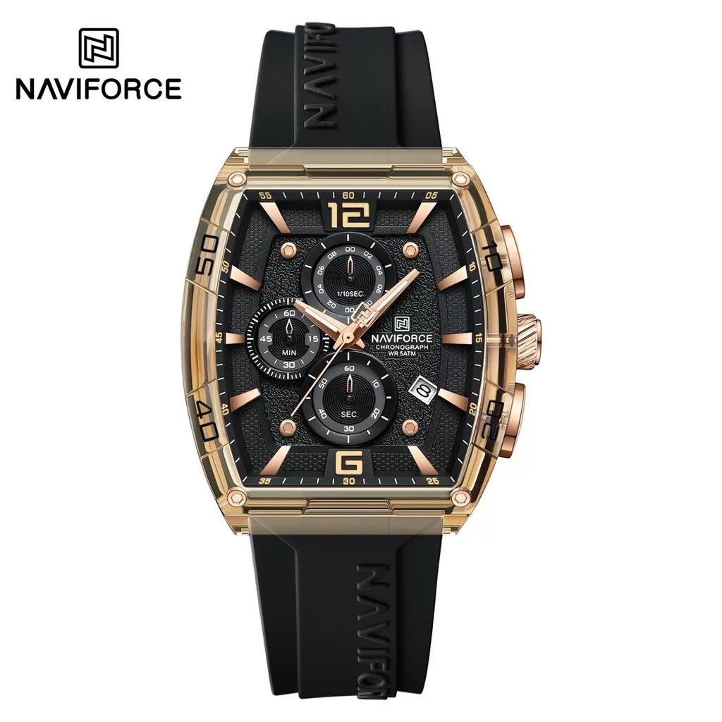 Naviforce 6101 For Men - Rose Gold Black