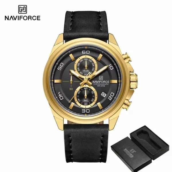 Naviforce 8075 For Men - Black Gold