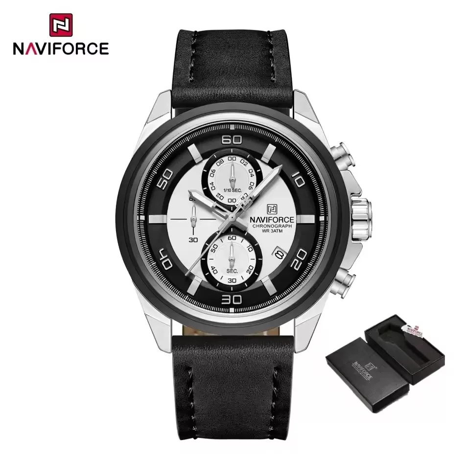 Naviforce 8075 For Men - Black White