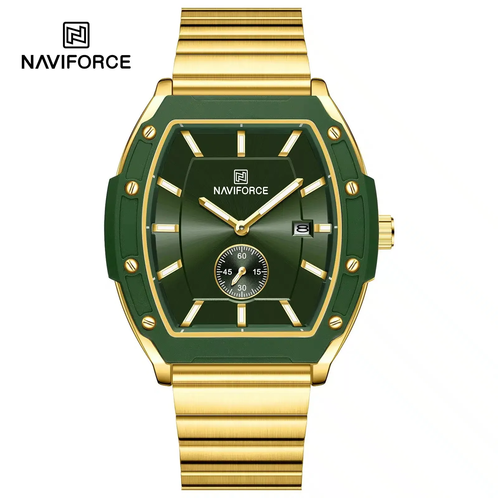Naviforce 8068 For Men - Gold Green