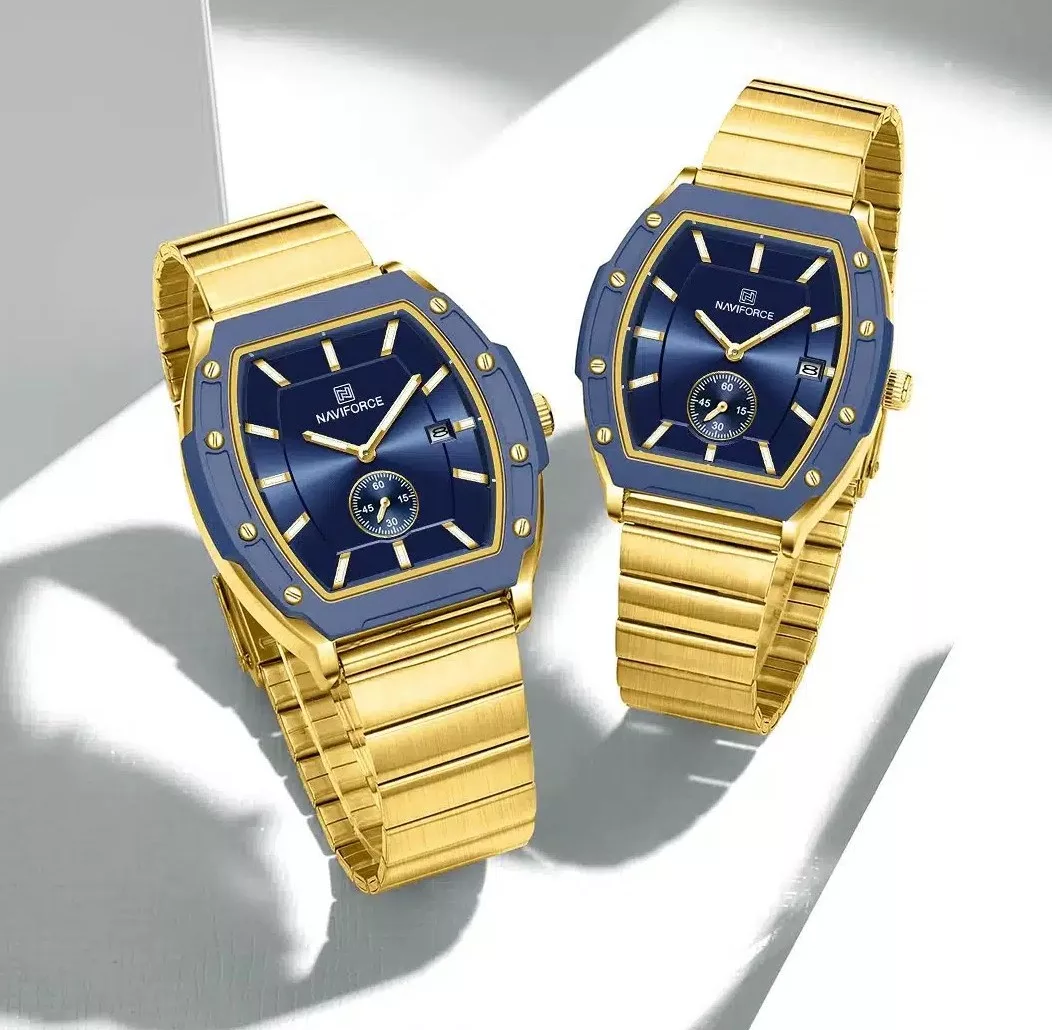 Naviforce 8068 Couple - Gold Blue