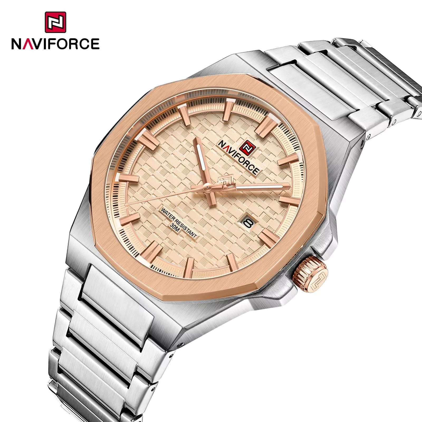 Naviforce 9245 CH – Silver Gold For Men