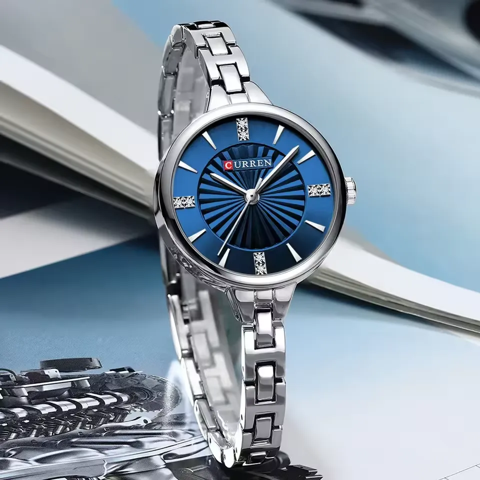 Curren 9097 CH For Women - Silver Blue