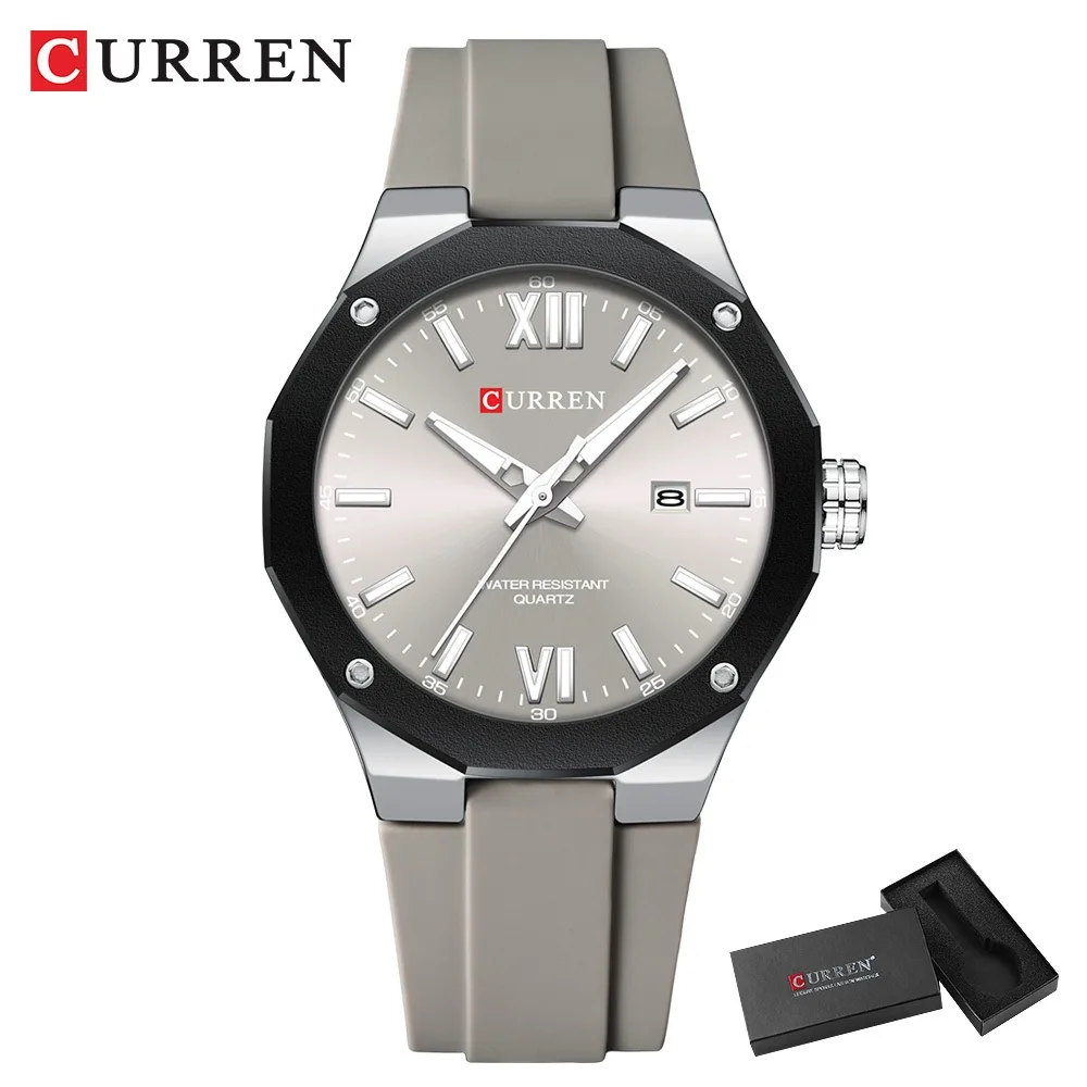 Curren 8465 For Men - Silver Gray