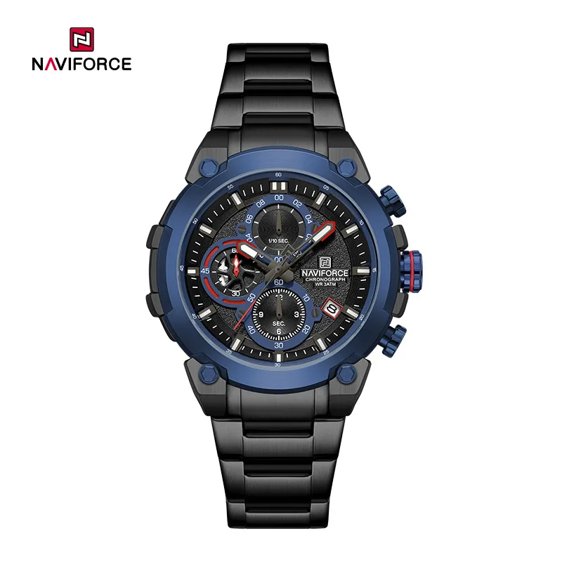 Naviforce 8071 For Men - Black Blue Red