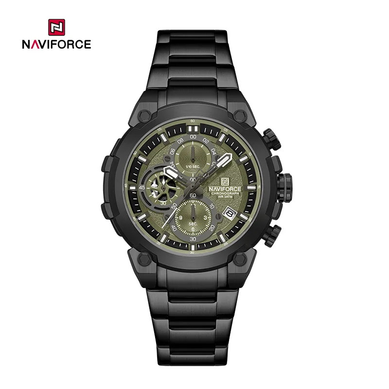 Naviforce 8071 For Men - Black Green
