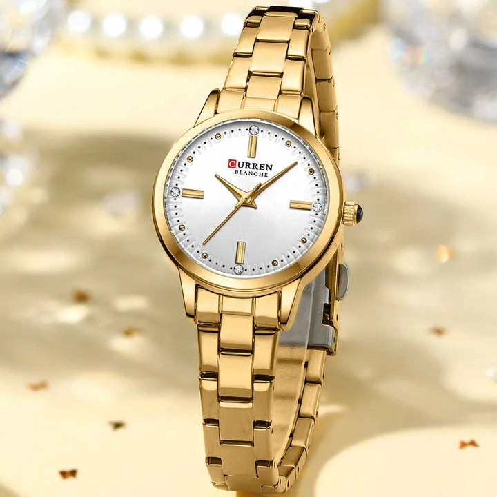 Curren 9094 For Women - Gold White