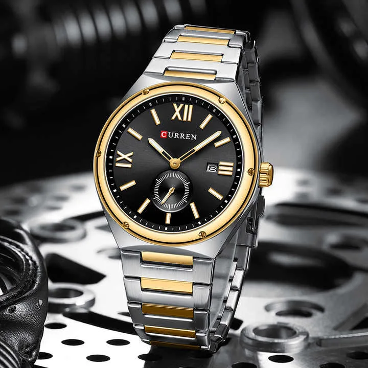 Curren 8471 CH For Men - Silver Gold Black