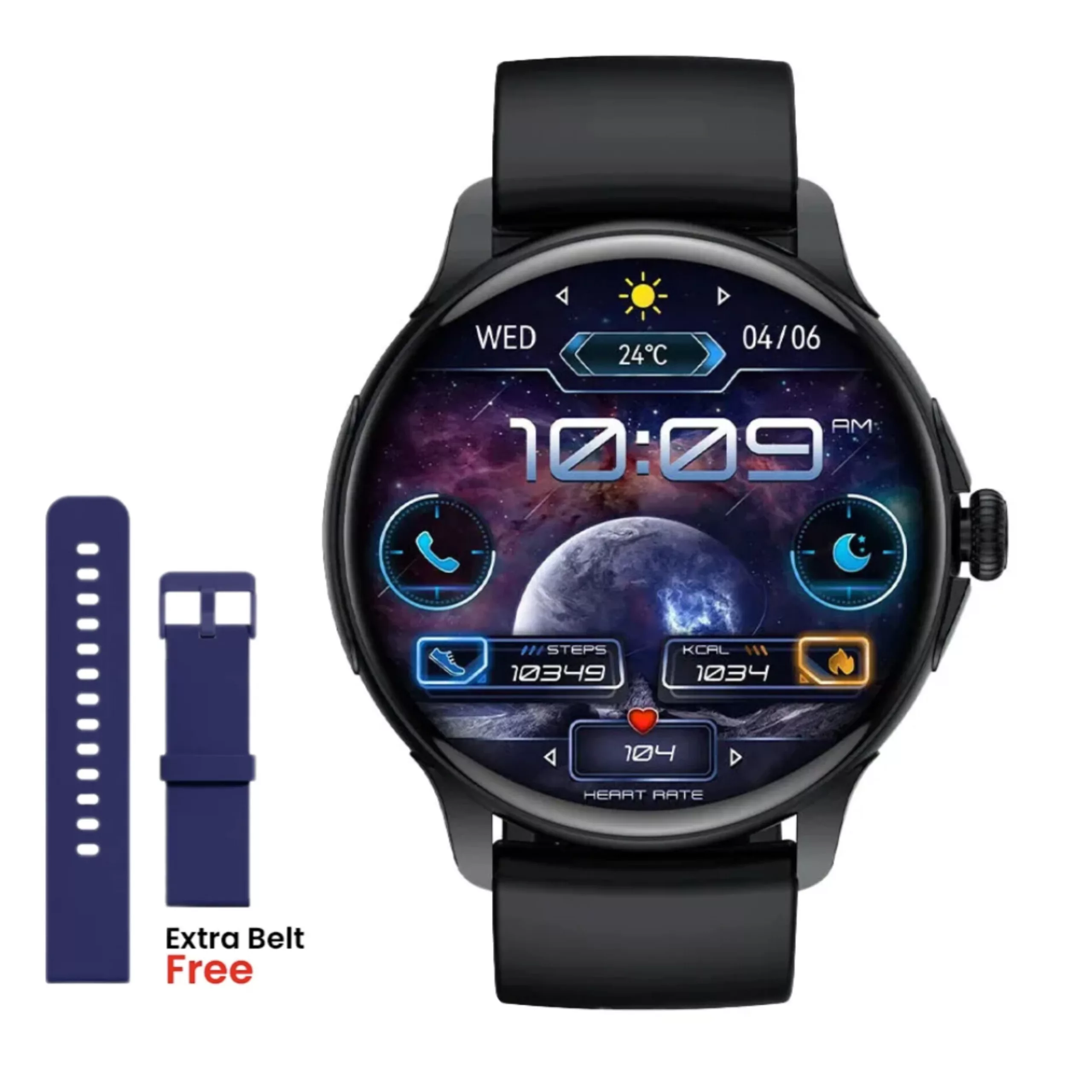 Colmi V72 AMOLED Display Smart Watch - Black