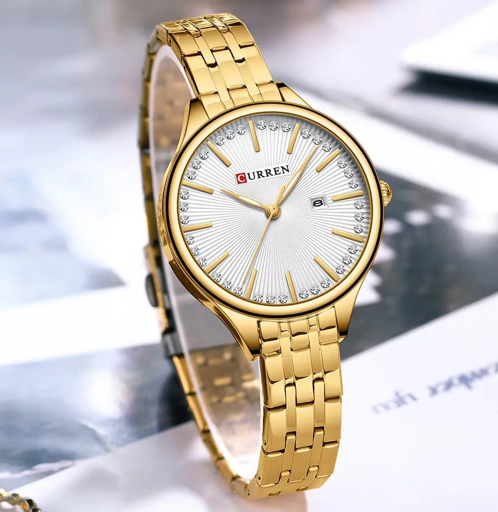 Curren 9099 For Women - Gold White