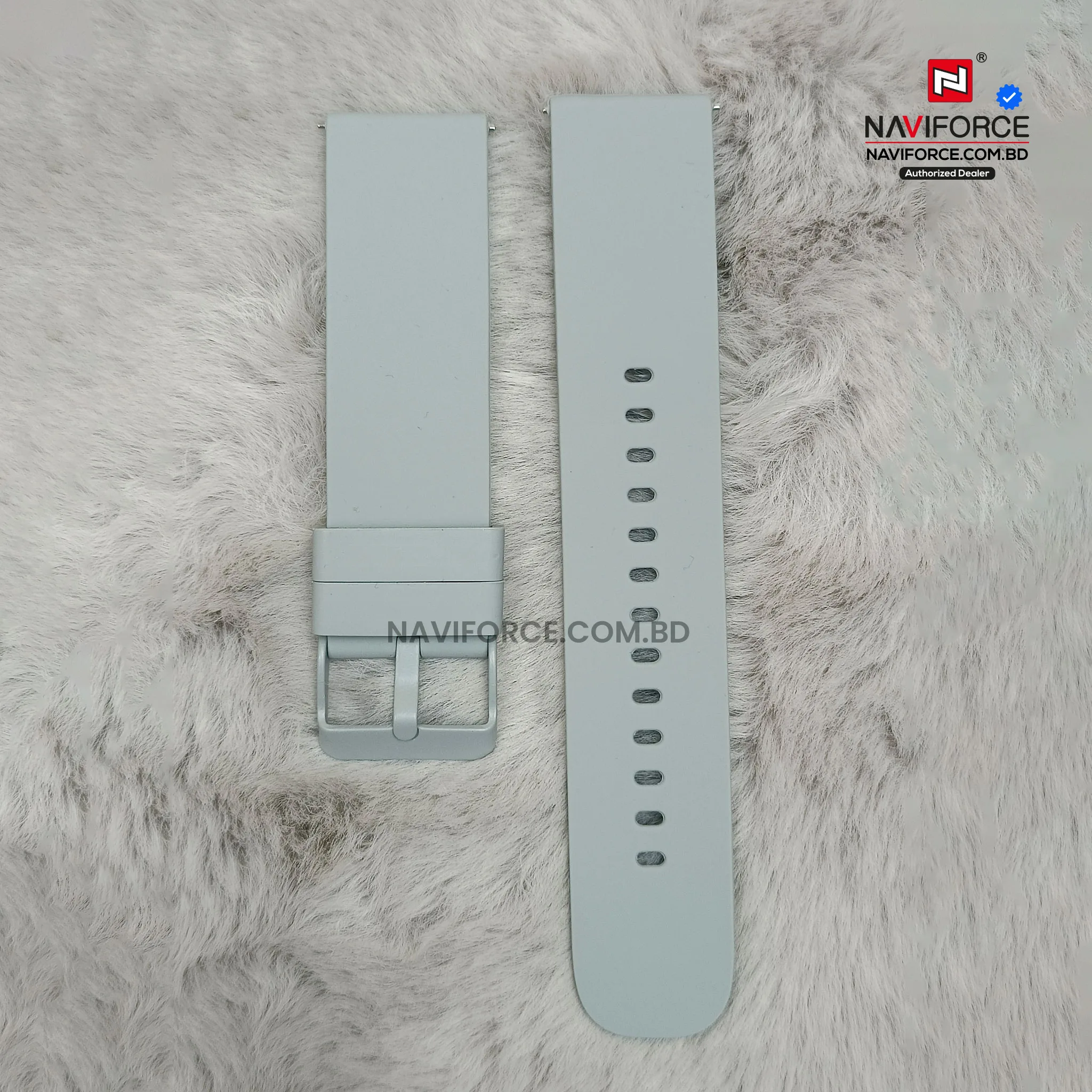 Smart Watch Silicon Strap - Silver ( 22mm)