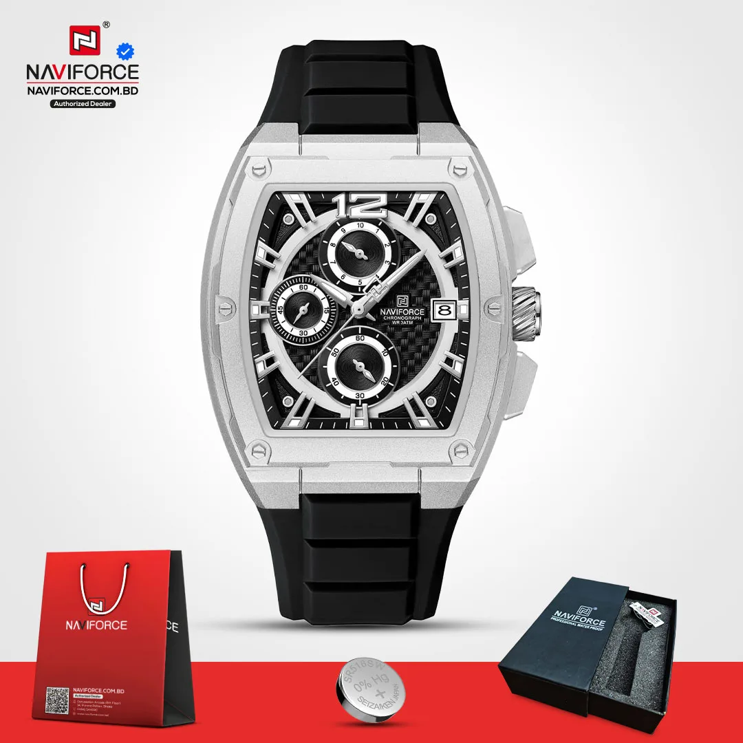 Naviforce-8050-–-Black-Silver-For-Men