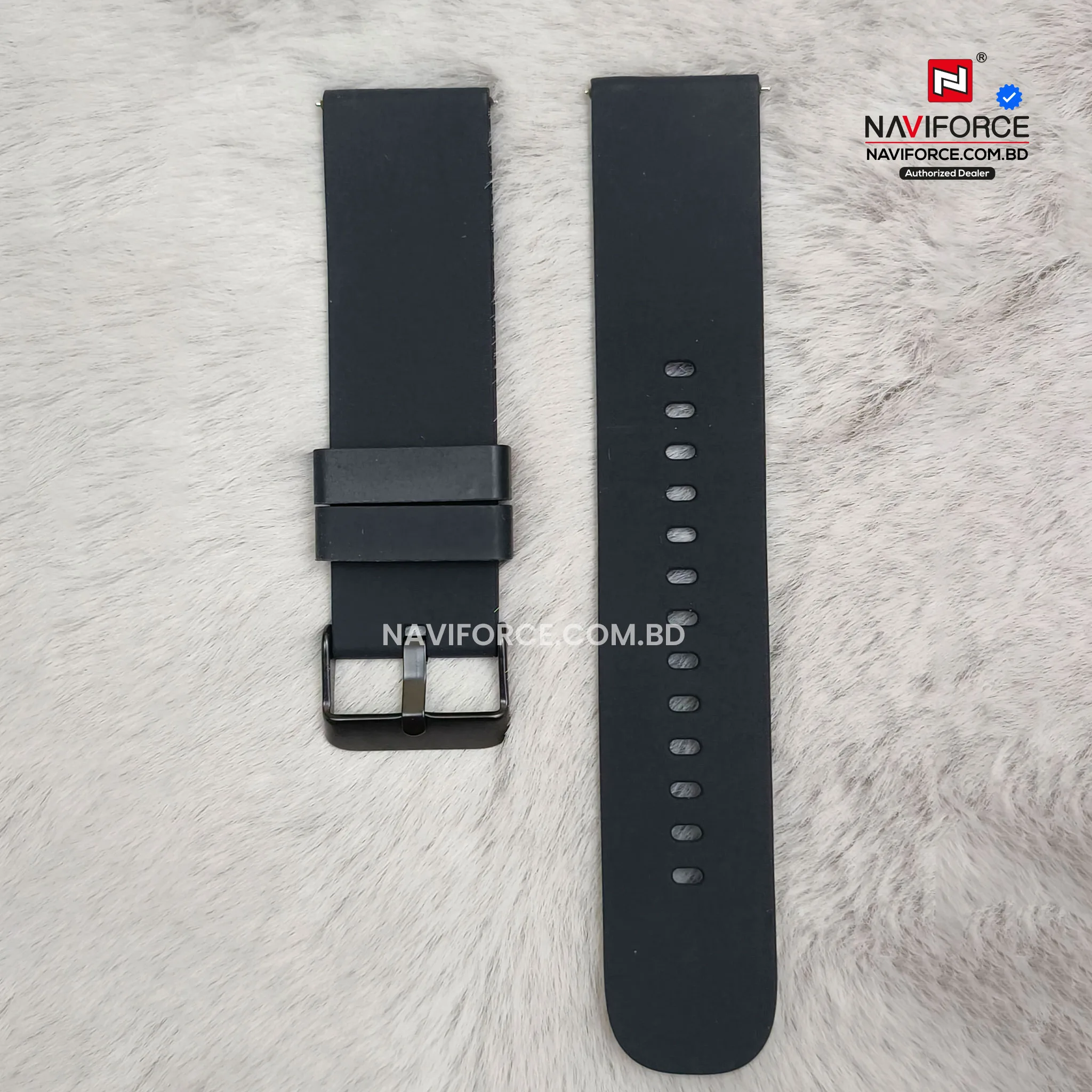 Smart Watch Silicon Strap - Black ( 22mm)