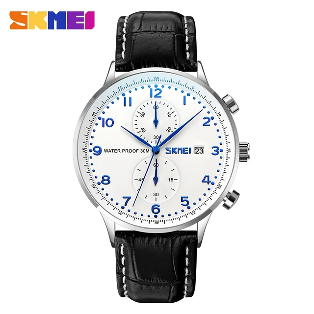 Skmei 9301 L  - Black White Blue