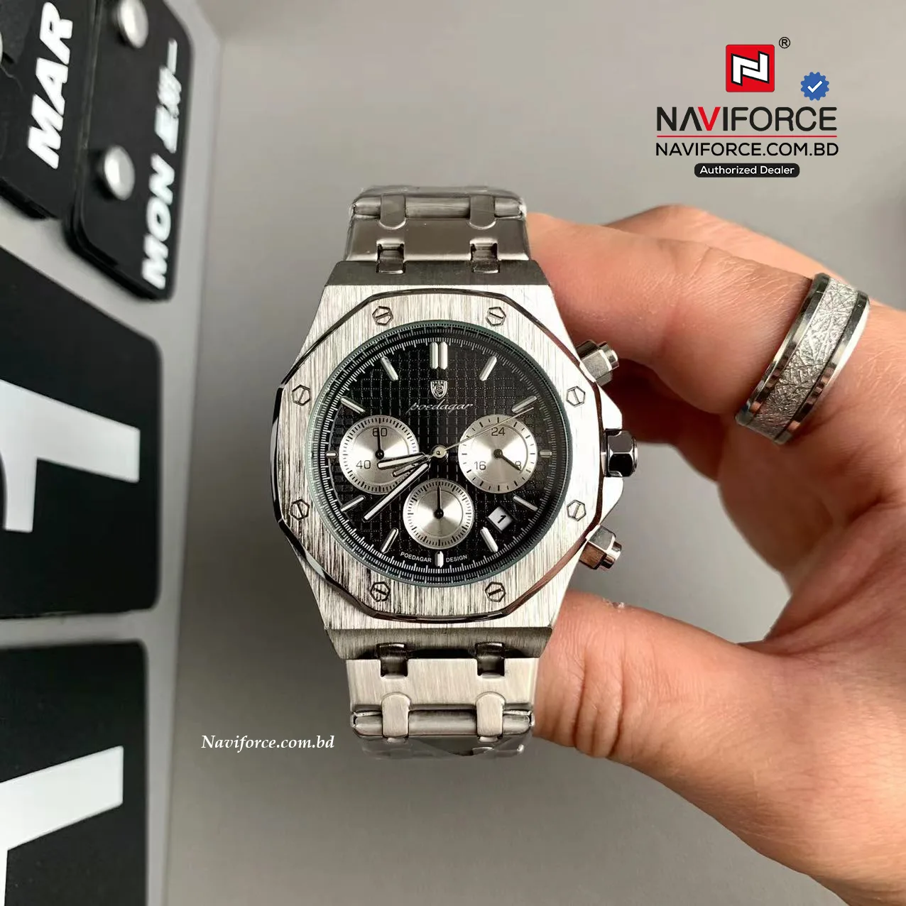 poedagar 926 - Silver Black Silver