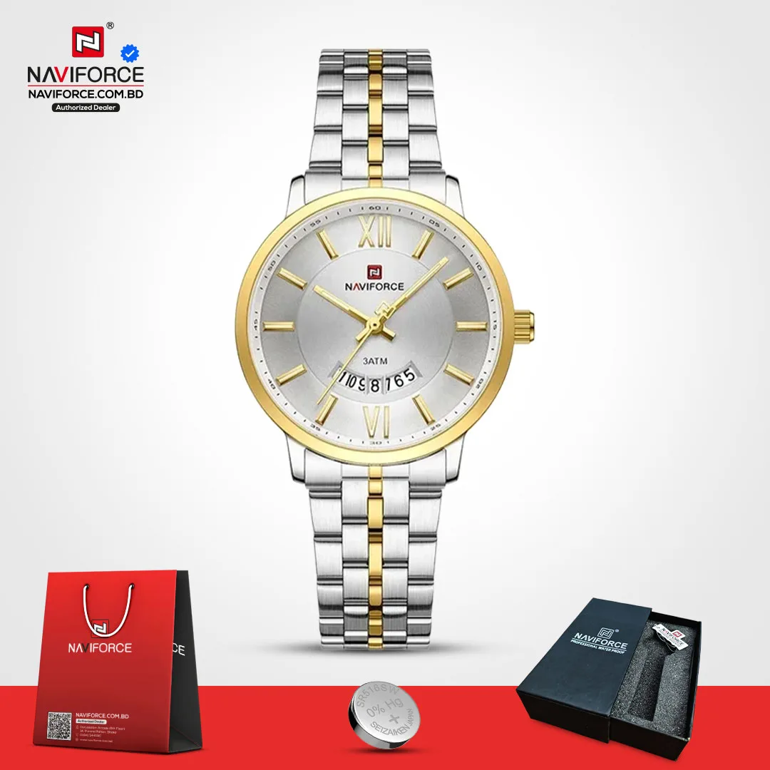 Naviforce-9238-–-Silver-Gold-For-Women