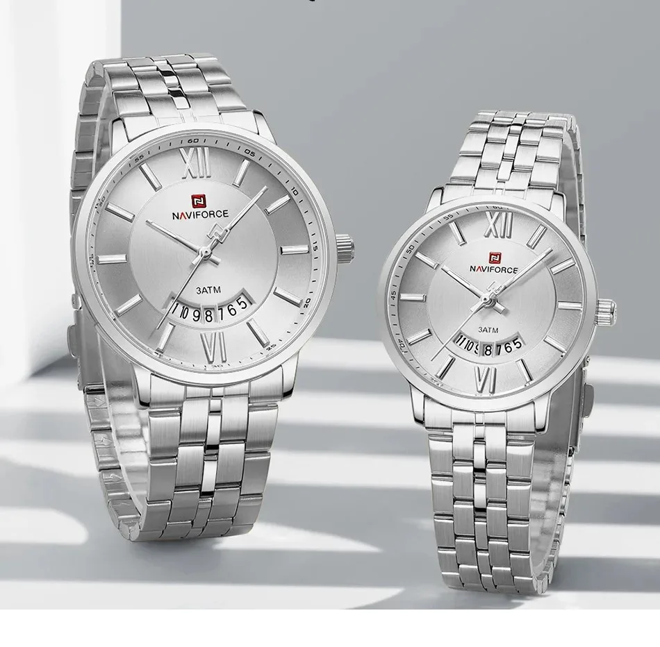 Naviforce 9238 Couple - Silver