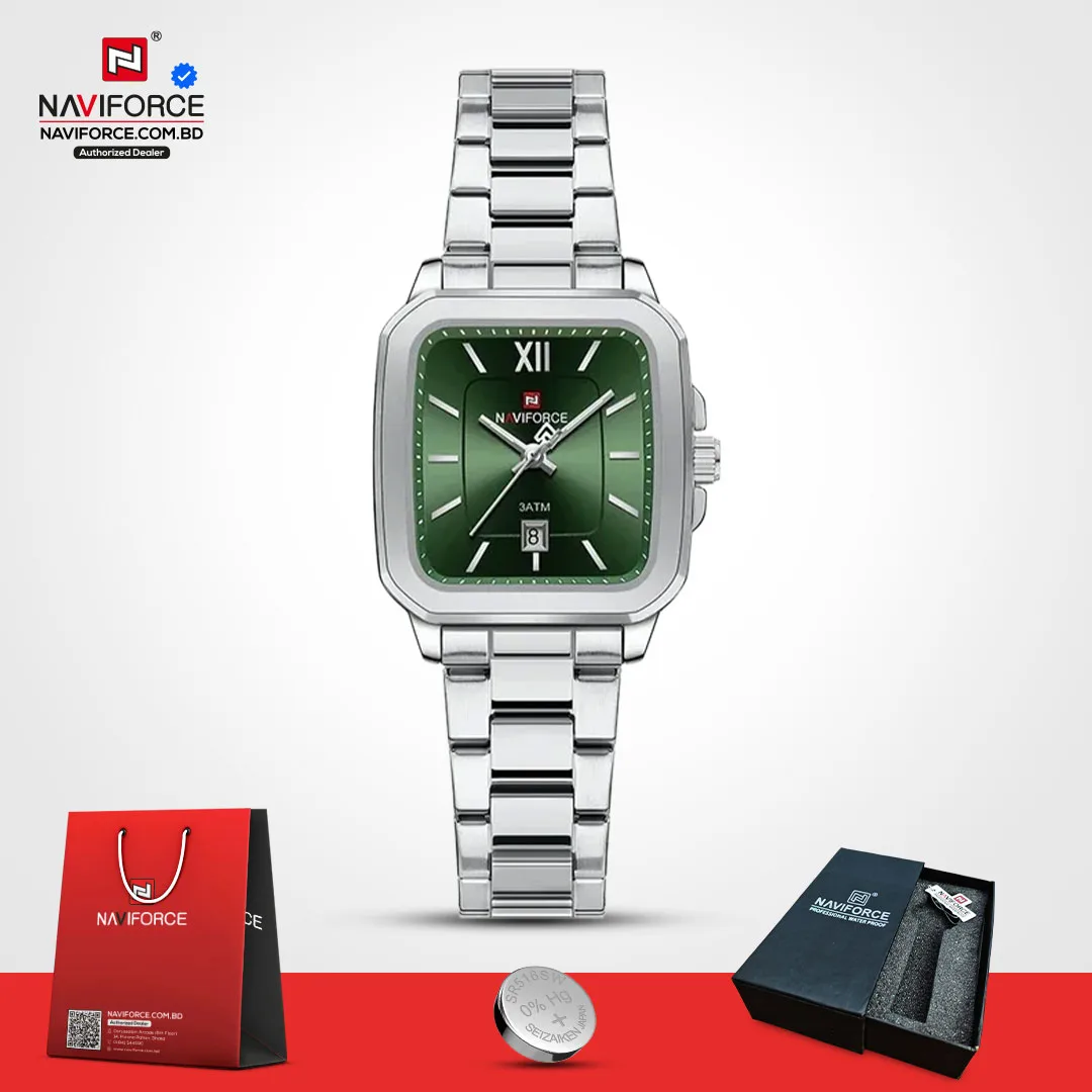 Naviforce-9239-–-Silver-Green-For-Women