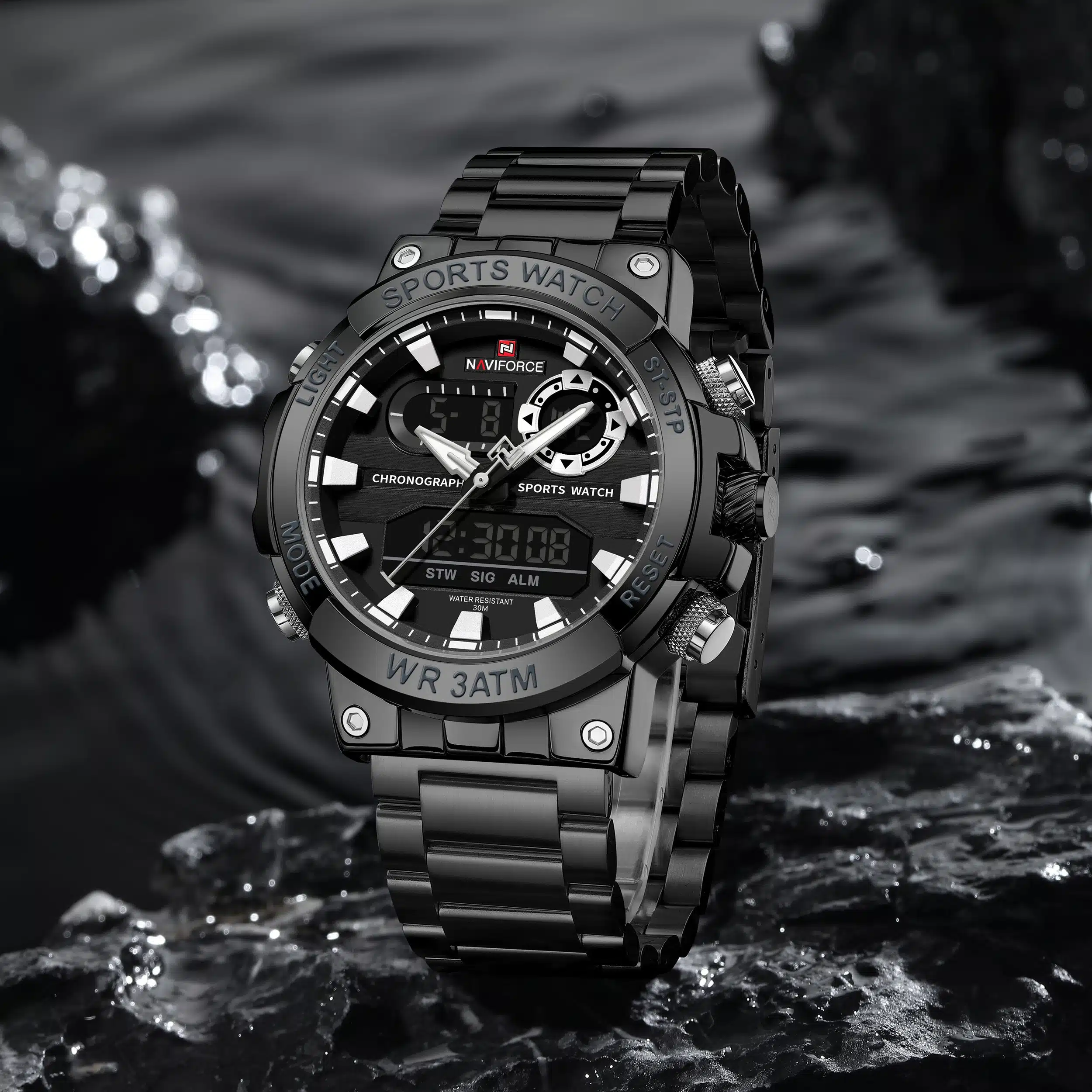 Naviforce 9237 CH - Black White