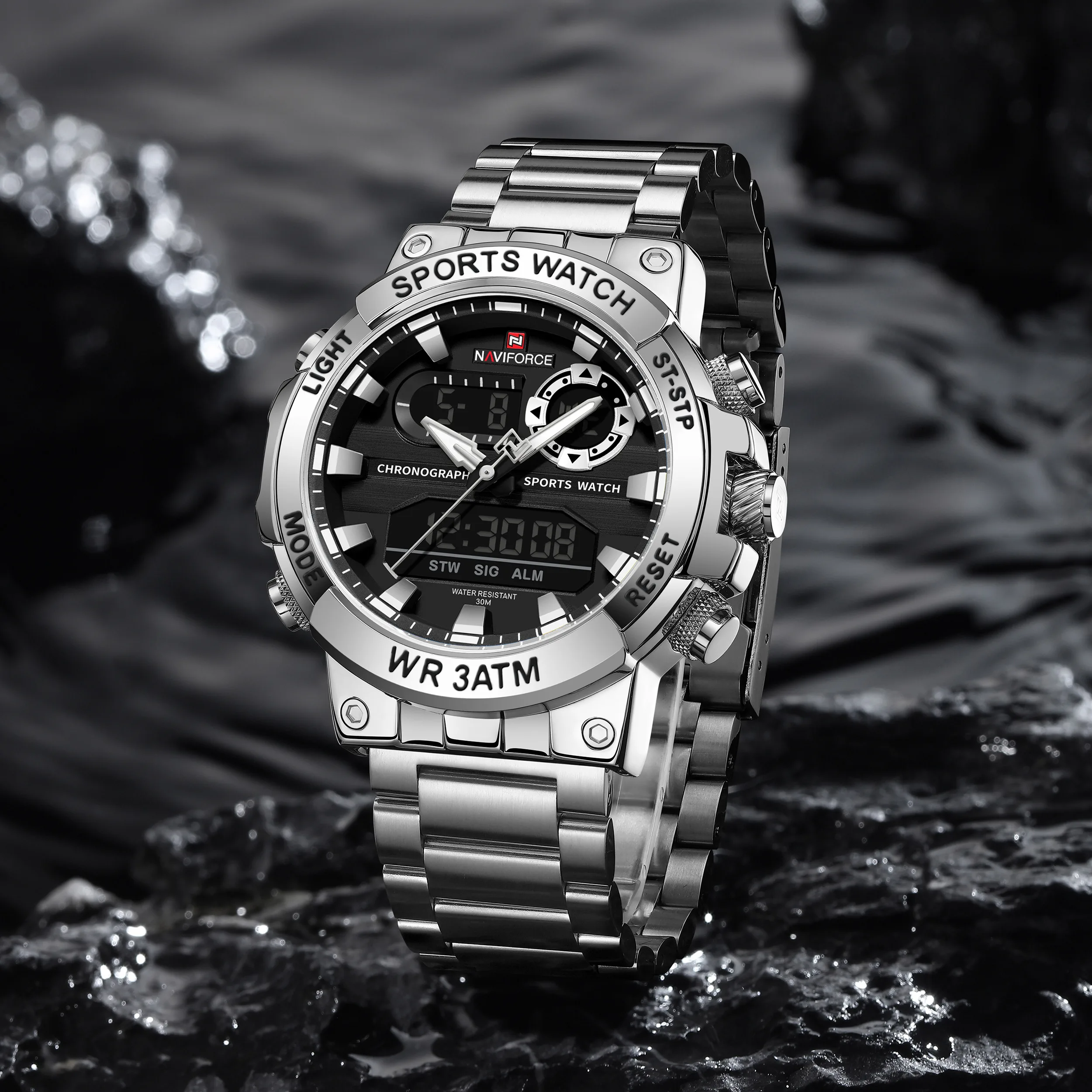 Naviforce 9237 CH - Silver Black