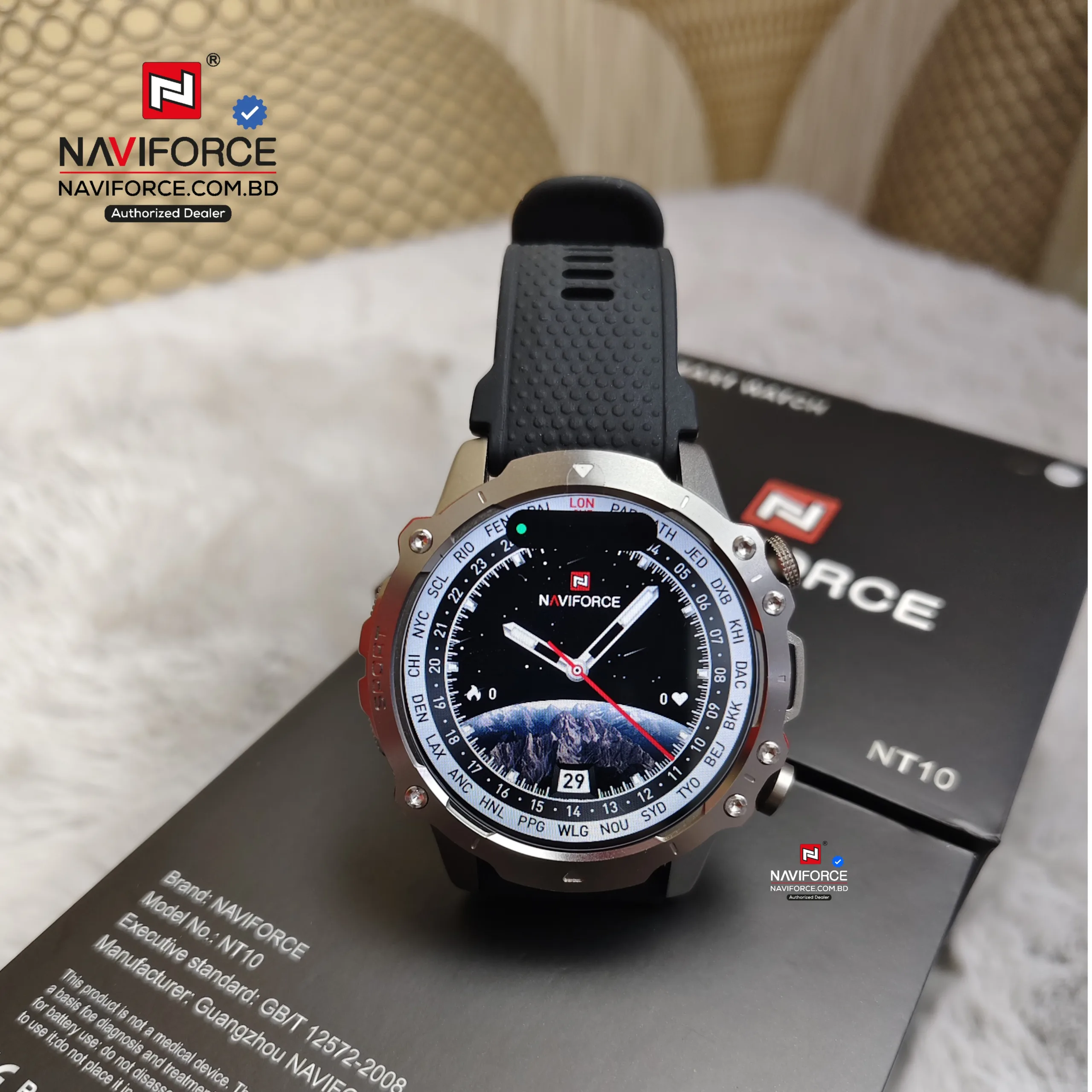 Naviforce NT10 Smart Watch - Silver Black